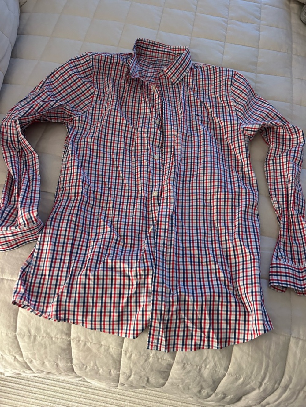 Vineyard Vines Red, Blue & White Plaid Button-Down Shirt